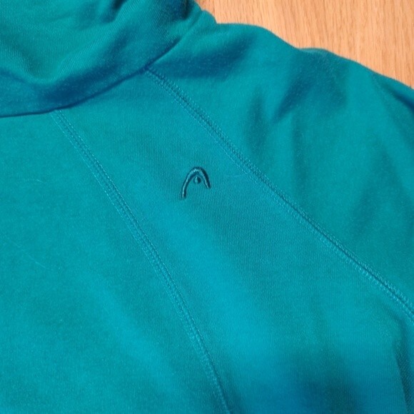 Head Sweatshirt Womens Size Small Cowl Neck Top Green Long Sleeves - Picture 8 of 9